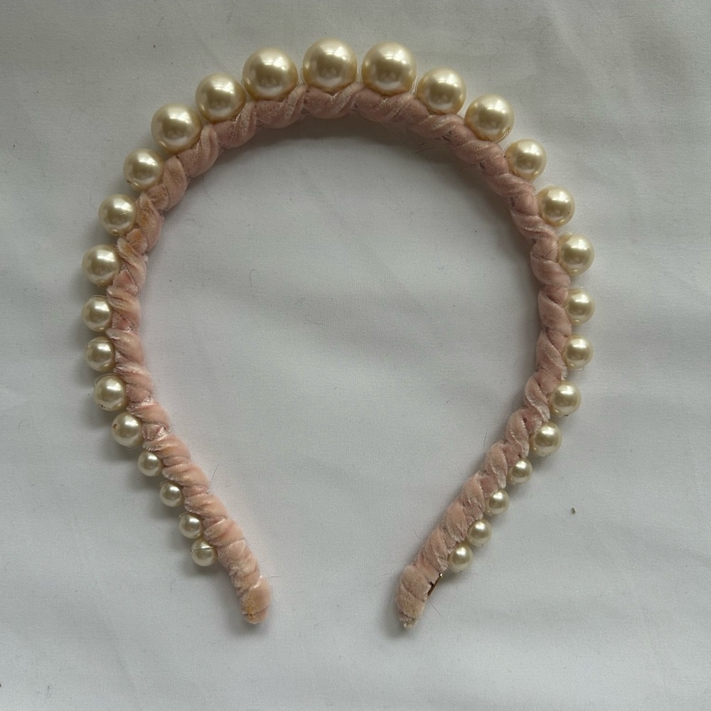 Lele Sadoughi Granulated Pink Pearl Headband